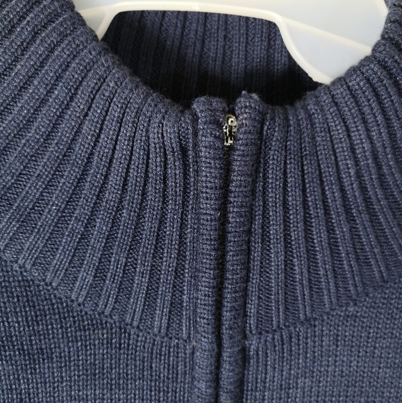 Coleman Quarter-Zip Sweater Men's  Size L Deep Sea  Zipper Pocket  Dark Blue New - Picture 11 of 12